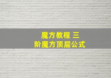 魔方教程 三阶魔方顶层公式